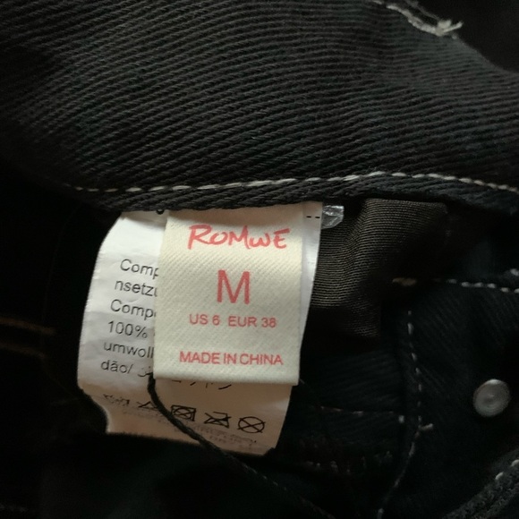 Romwe White Stars Black‎ Carpenter Cargo Pants - Picture 13 of 15